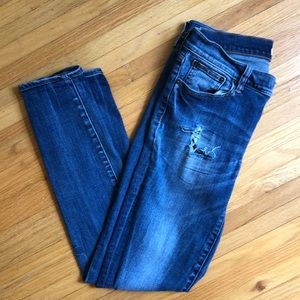 J Crew Factory Stretch Distressed Skinny Jeans 27